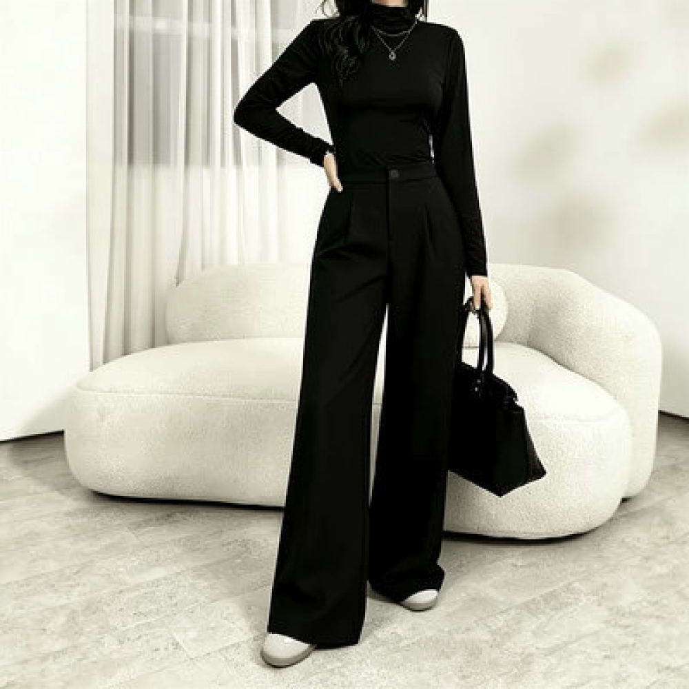 Tailored Trouser Wide - Pantaloni da donna a gamba larga,